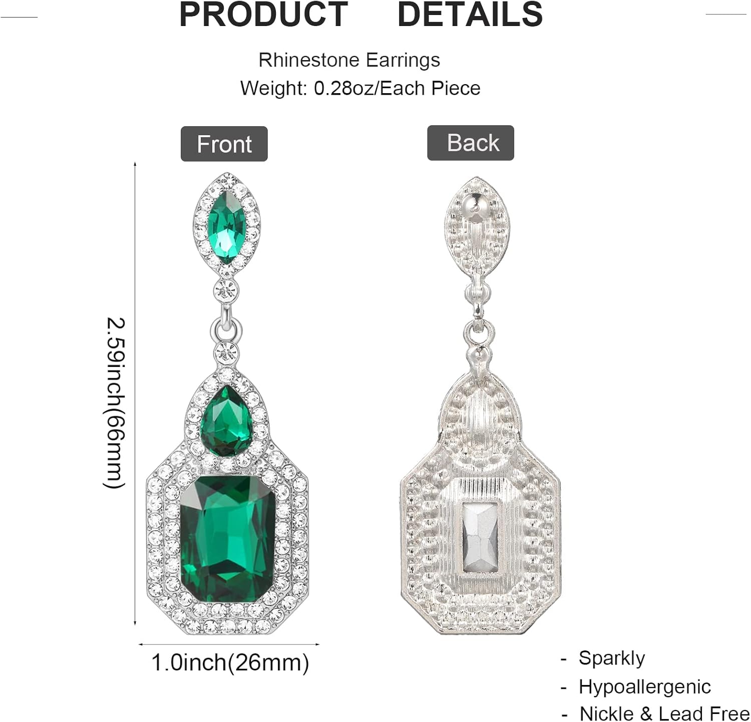 Vintage Rhinestone Dangle Statement Earrings Colorful Long Crystal Dangling Drop Earring for Women Formal Wedding Prom - Image 6