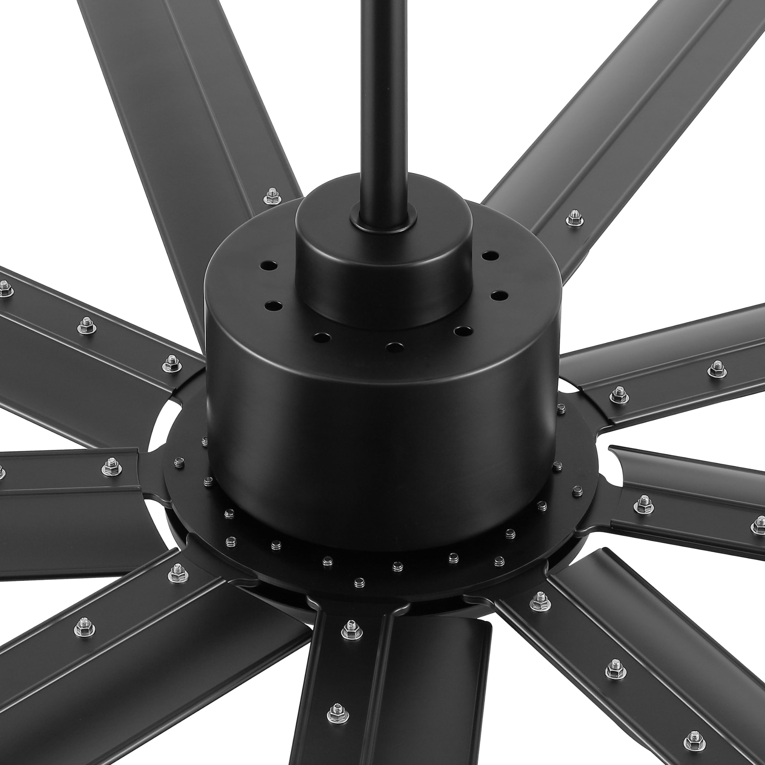 96 Ceiling Fan No Light Black Reversible DC Motor 6 Speed Remote Control Industrial 9 Aluminum Blades with — view 7