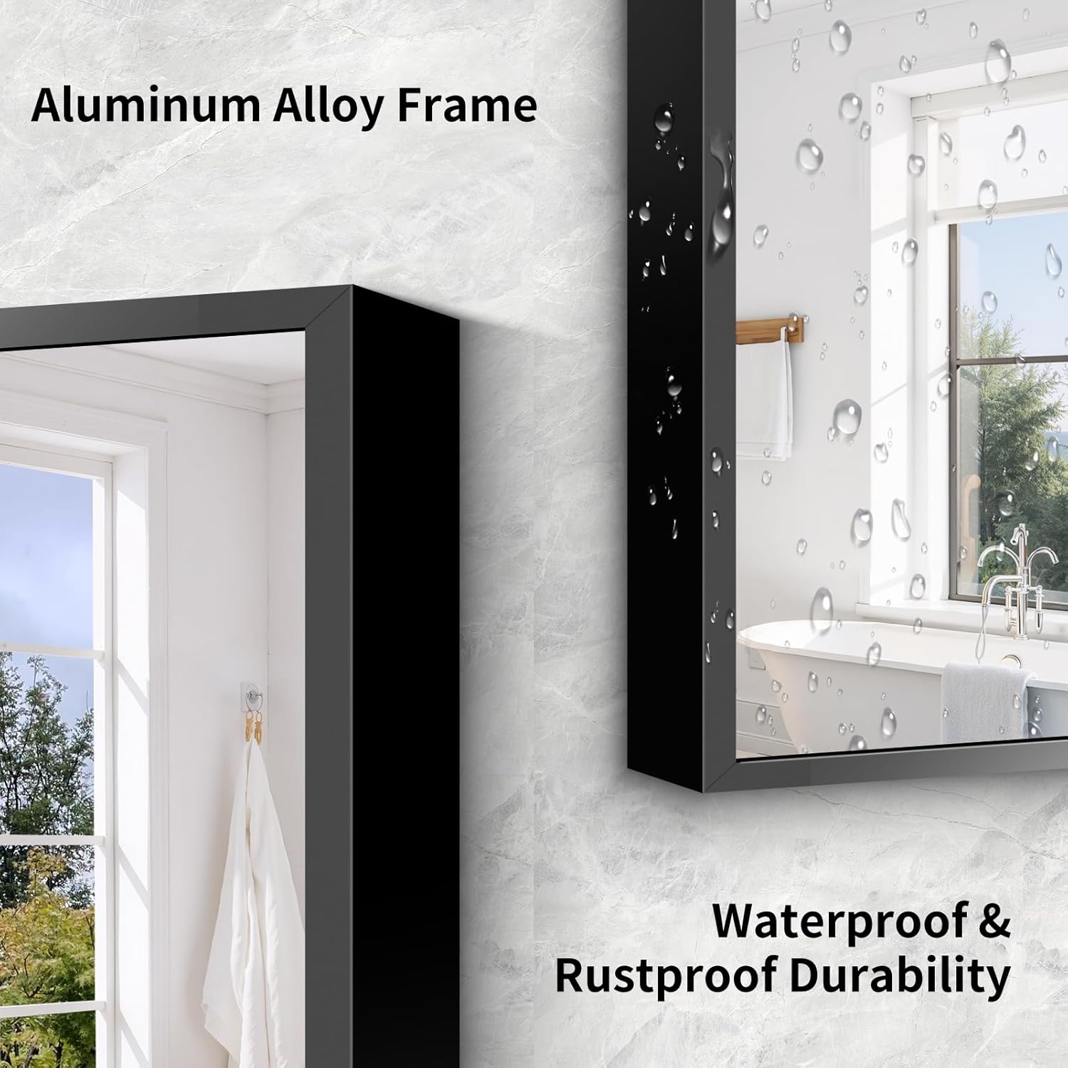 78"x35" Floor Mirror Full Length - Standing Mirror with Aluminum Alloy Frame, Large Body Mirror for Bedroom, Living Room, Wall Mounted or Leaning