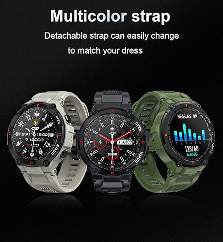 Miniatura 3 de Reloj inteligente de seguimiento de fitness, visión redonda completa, monitoreo de frecuencia cardíaca y presión arterial, reloj de conversación