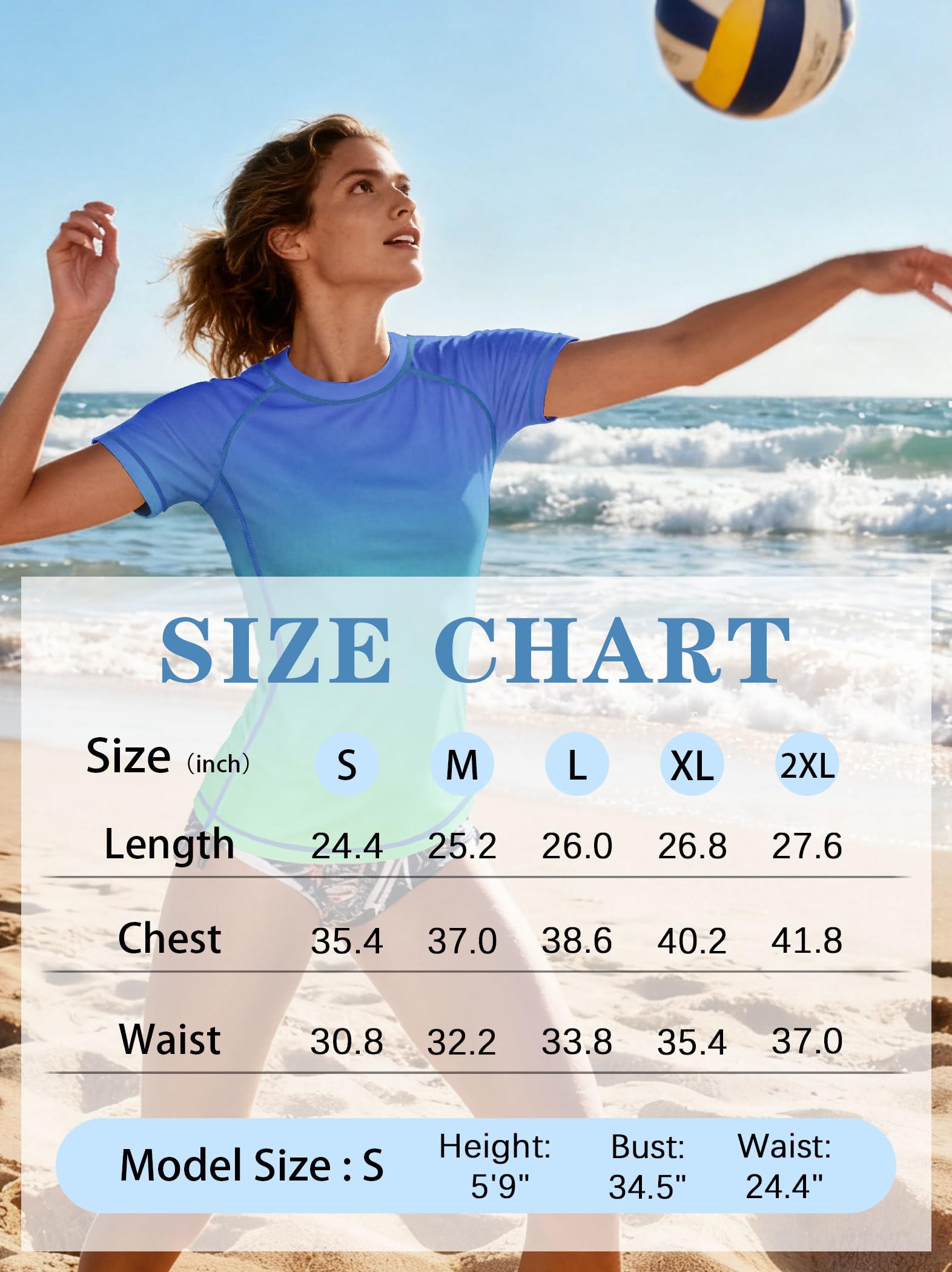 ANGEL CITIZ Camiseta de natación de manga corta para mujer, camiseta de playa de secado rápido, protección contra erupciones para mujer, traje de baño modesto UPF 50+
