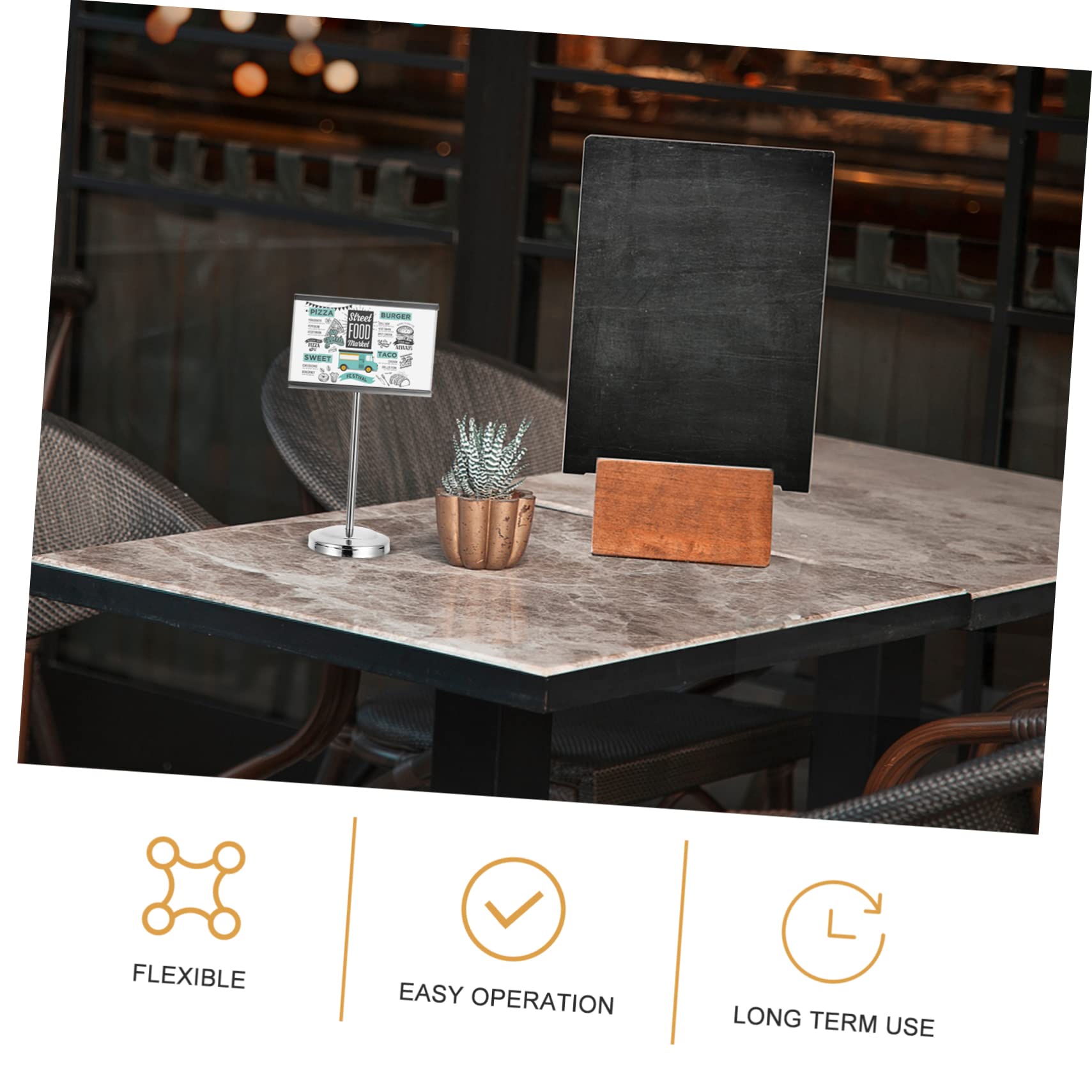 PRETYZOOM Stainless Steel Menu Holder Table Number Holders Table Sign Holder for Dinner Party Wedding Birthday Decorations