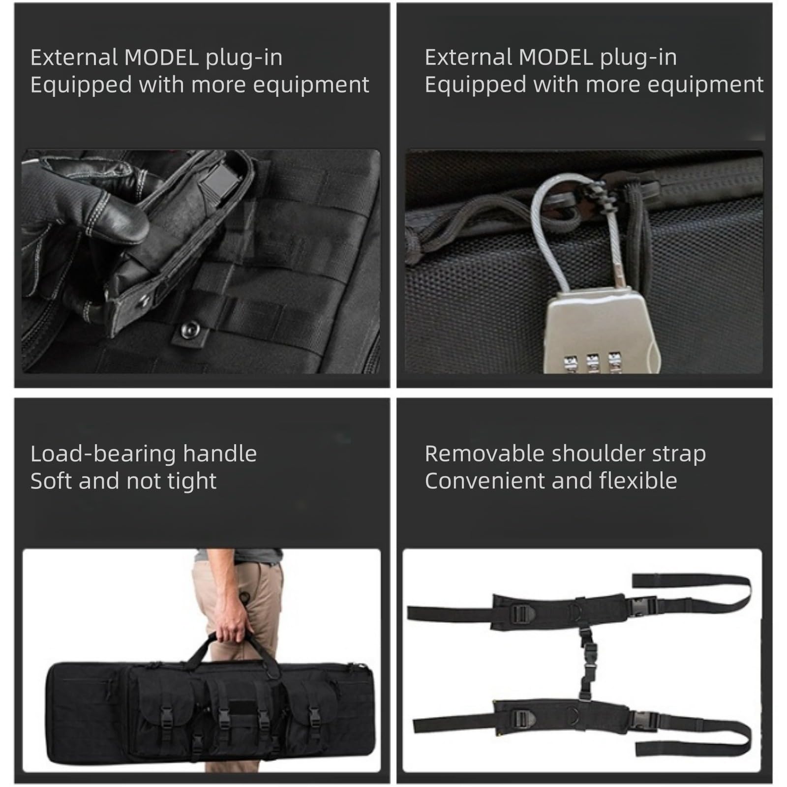 LOJAX Custodia per Fucile da 36/42/47 Pollici, Borsa Tattica per Pistola da Esterno e Borsa per Pistola, Borsa per Pistola con Fodero - Adatta per la Caccia e Gli Sport all'Aria Aperta