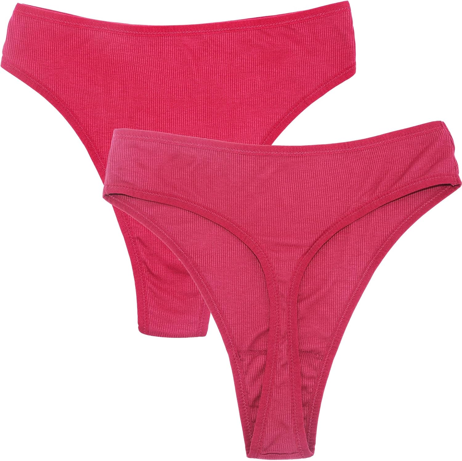 High Waisted Cotton Thongs Underwear For Women Breathable Sport Athletics Panties High Rise Plus Size Multipack - Image 3