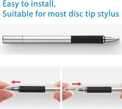 Zonon 12 Pcs Replacement Stylus Pen Tips Only Precision Round Shape Replaceable Stylus Universal Pen Disc Tips for Touch Screen Devices Daily Using Supplies
