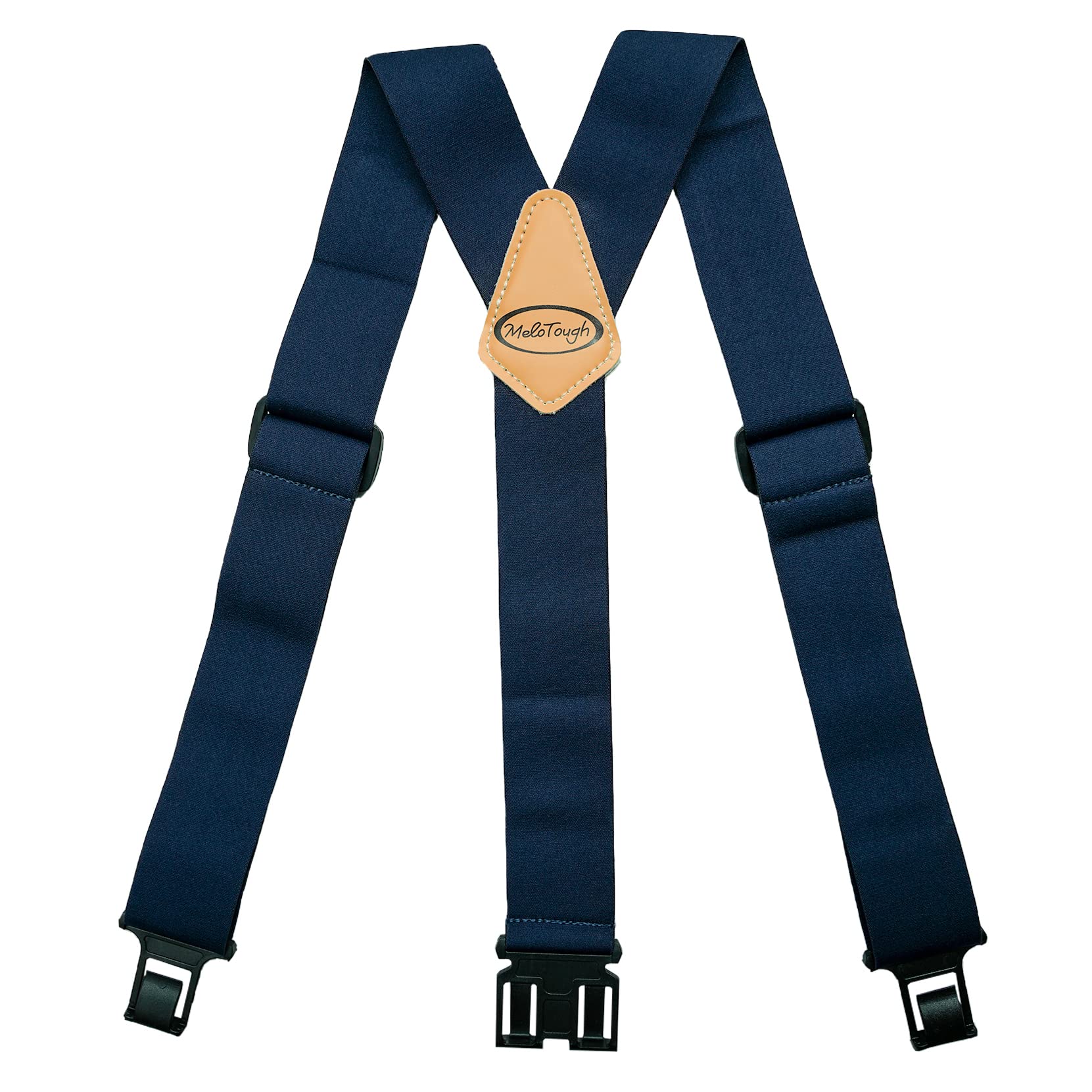Melotough Unisex Navy Blue Belt Clip Suspenders Men Perry Suspenders With 2 Inch Width,Non-Metal Suspenders For Casual Dress,Work Place,
