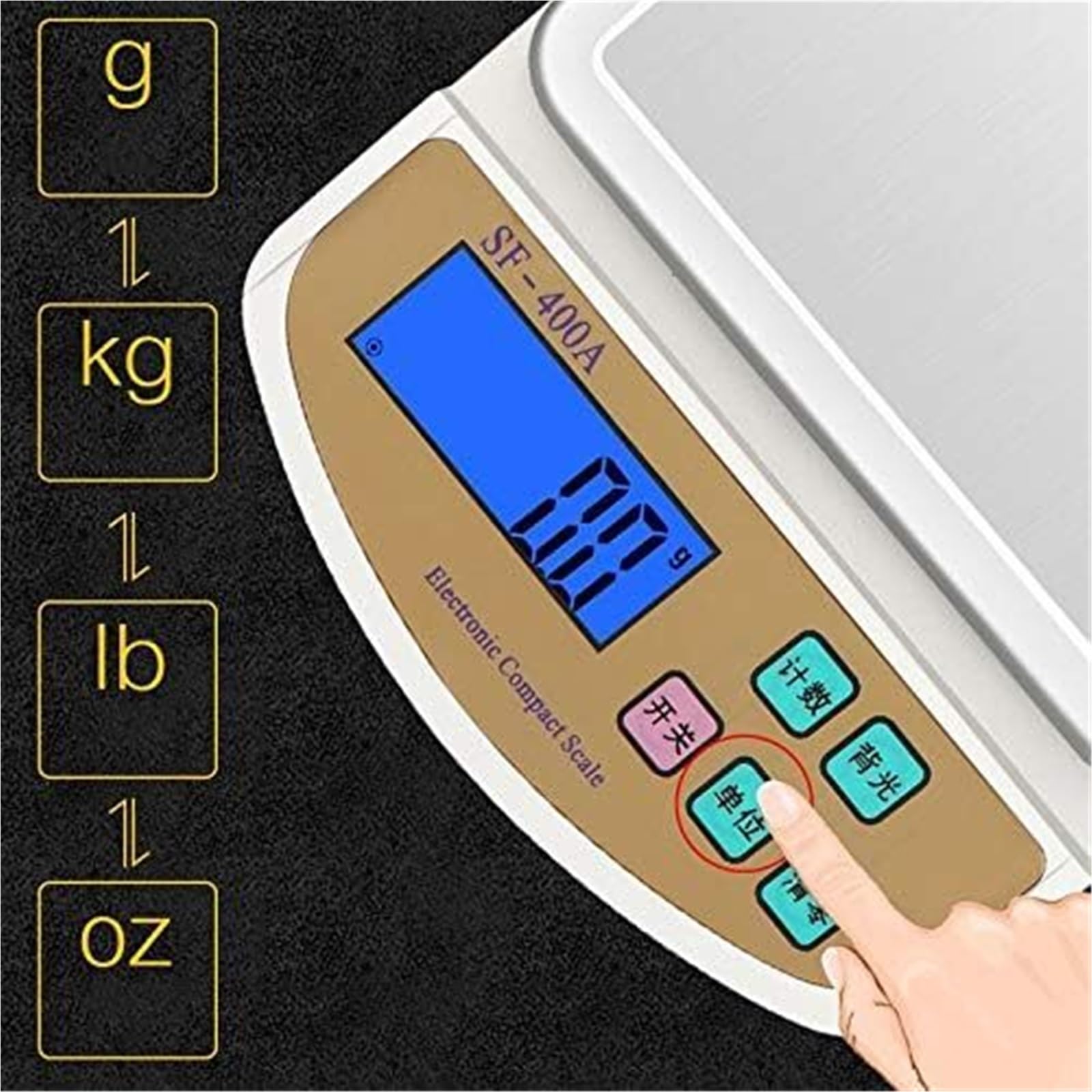 Cyfrowa Waga Kuchenna Ze Stali Nierdzewnej, Platforma 5 Kg, 10 Kg, Precyzyjna Elektroniczna Waga 0,1 G, Funkcja Tarowania I Zerowania Żywności(10Kg/1G)