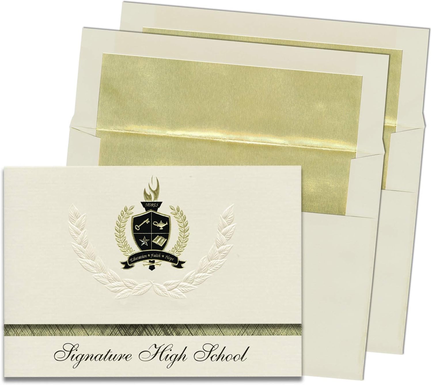 Colonie Central High School (Albany, NY) Graduation Announcements, Presidential style, Basic package of 25 with Gold & Black Metallic Foil seal