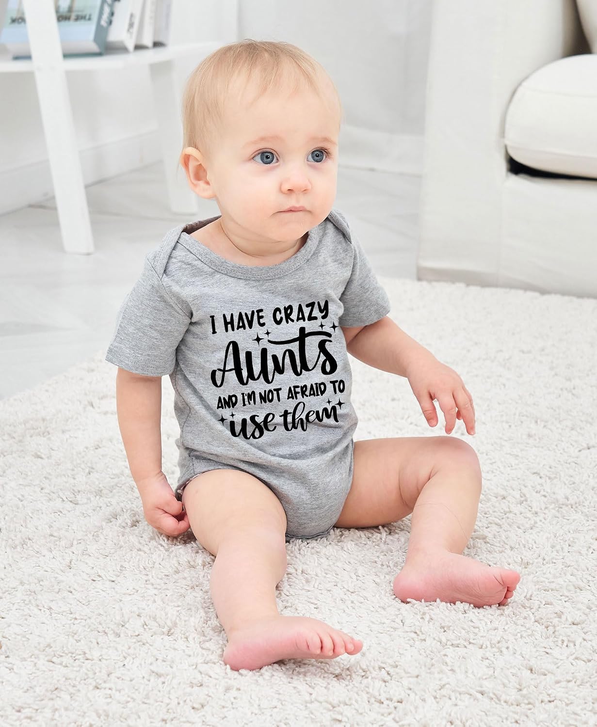RAISEVERN Baby Boys Girls Clothes Newborn Bodysuit Funny Outfit 0-12 Months image 3