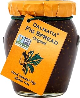 Dalmatia Fig Spread with Orange 8.5oz - Award-Winning All-Natural Non-GMO Croatian Fig Jam for Cheese Boards, Toast & Baking