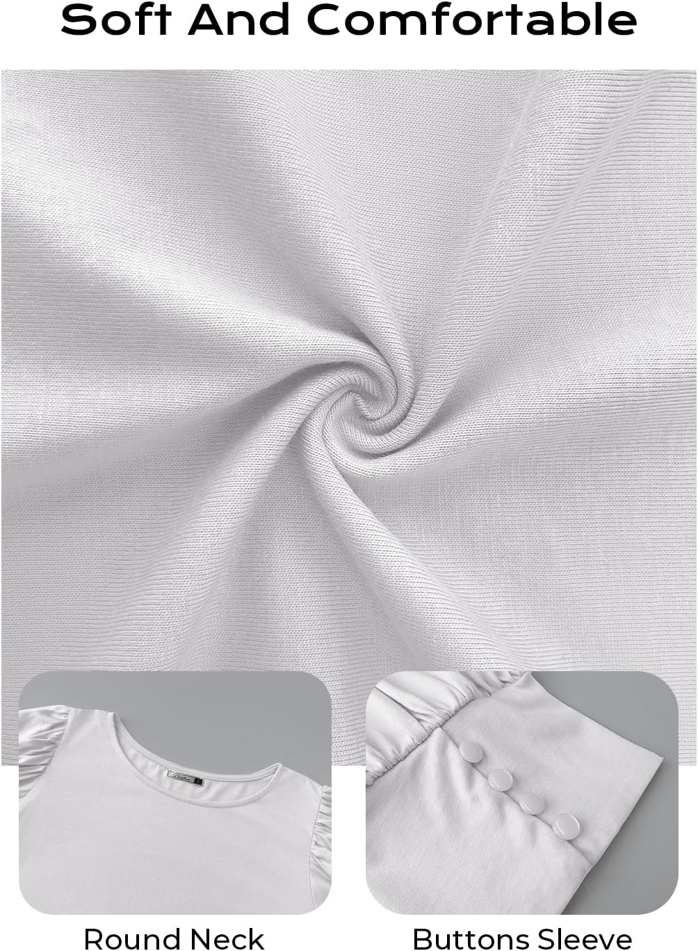 DOROSE Women's Casual Tops Puff Sleeve Loose Blouses T Shirts - Image 4