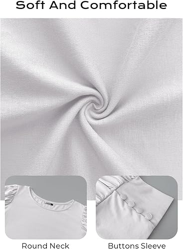 Vista 4 de DOROSE blusa holgada e informal con mangas fruncidas para mujer