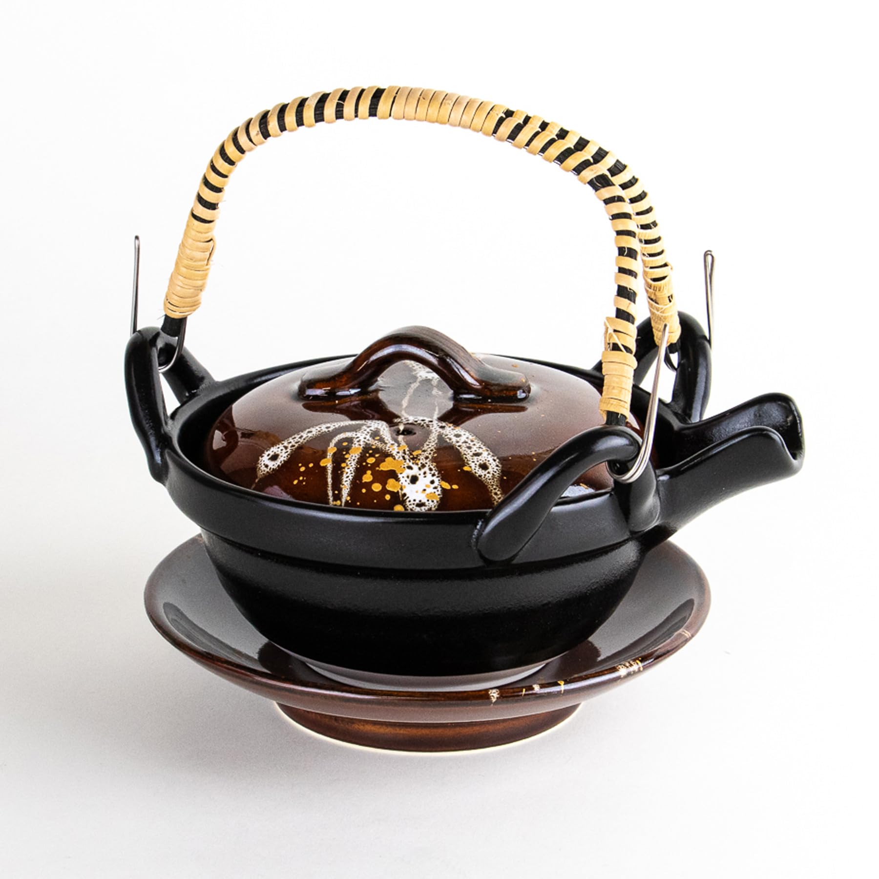 土瓶蒸し器　素焼き　4セットと受け皿1枚付き 土瓶蒸し器 素焼き 4セットと受け皿1枚付き 土瓶蒸し 4セット