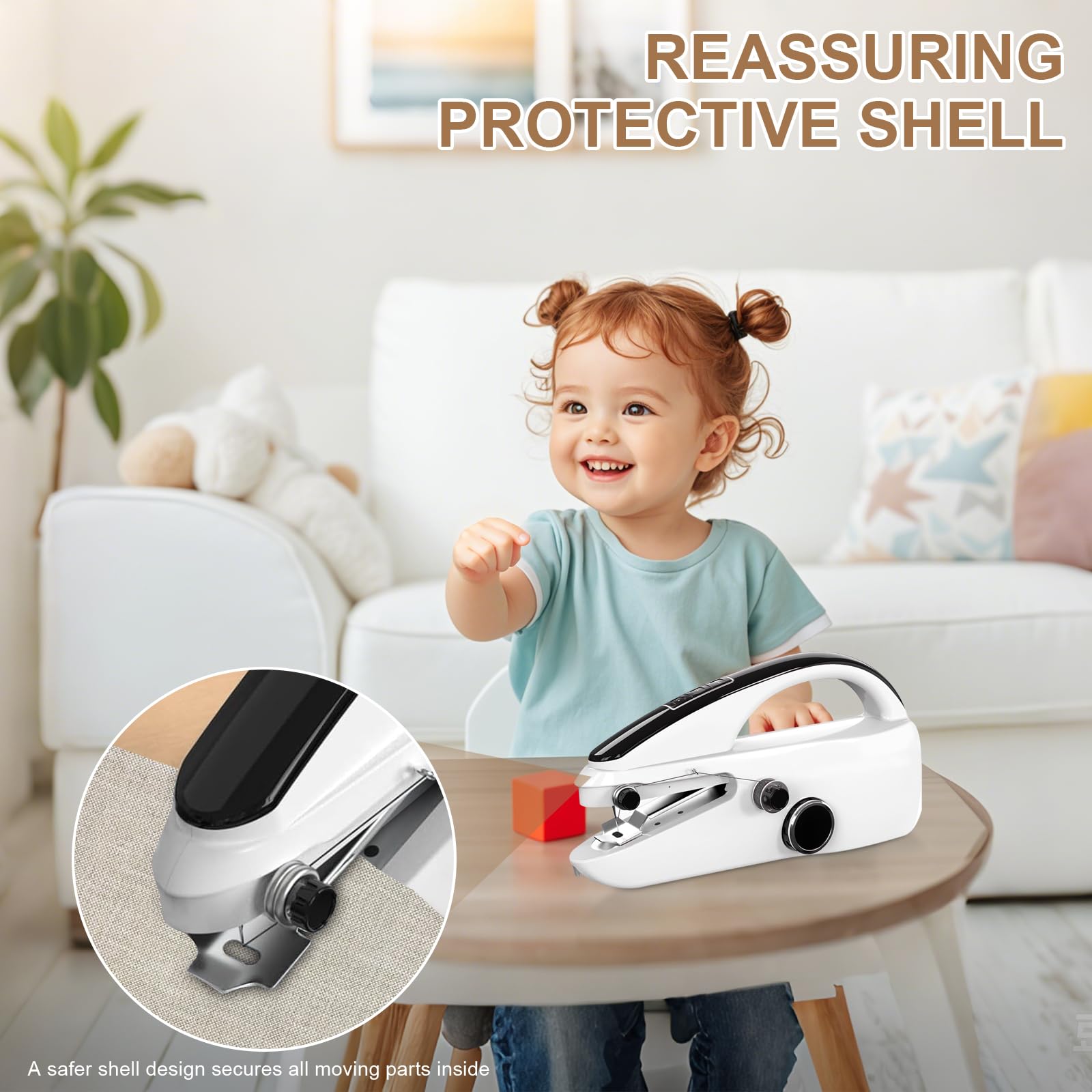 Macchina da Cucire Portatile,Facile da usare Mini macchine da cucire elettriche portatili per principianti con due velocità, con kit di accessori completi, adatto per casa (FRJ-01)