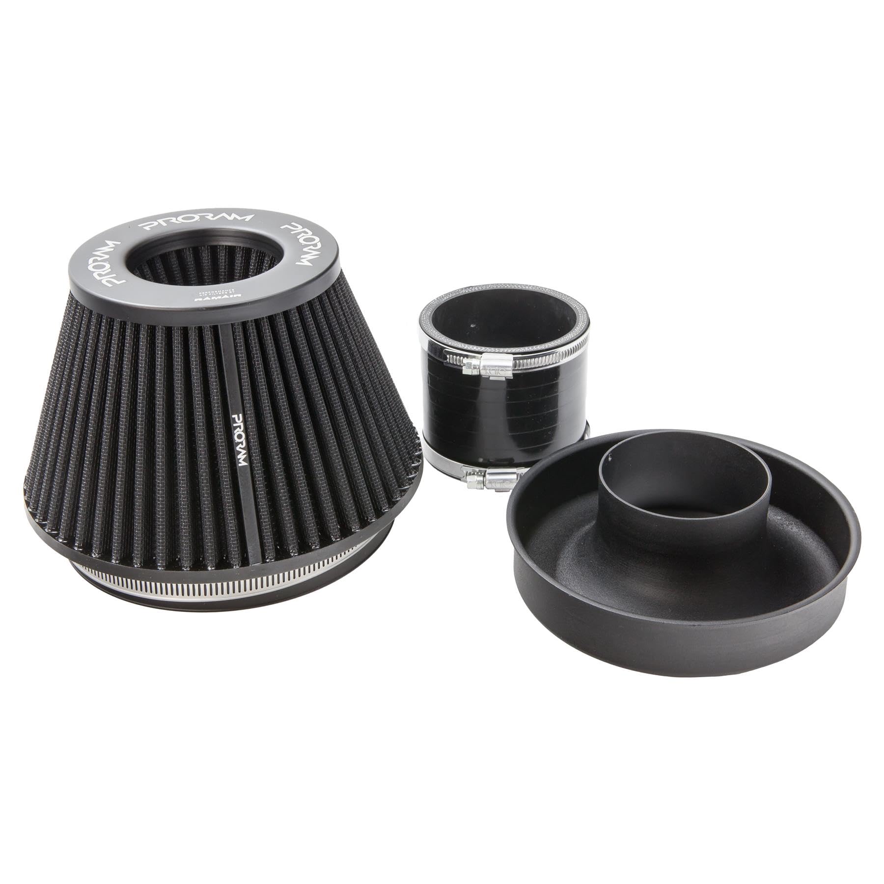 Universal Ramair Performance Pleated Air Filter Intake Cone 83mm OD Silicone Coupling & Trumpet inc