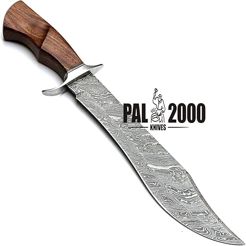 Miniatura 6 de PAL 2000 KNIVES Cuchillo Bowie hecho a mano de acero de Damasco de 19 pulgadas con funda 9291
