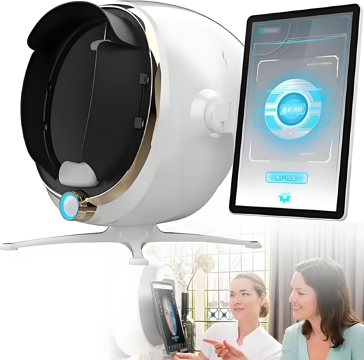 13.3 Inch 3D Digital Skin Analyzer Detector, AI Smart Facial Skin Analysis Machine, 36 Million Pixels, 8 Spectral Facial Moisture Analyzer for Beauty Salon Healthy Skin Care,13.3in