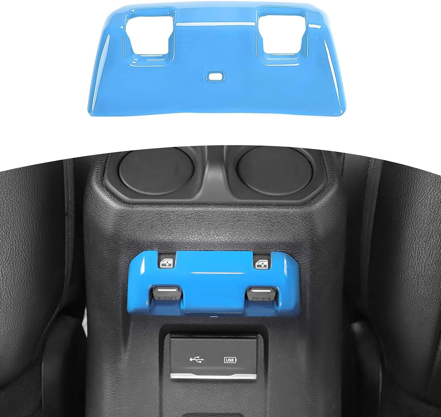 RT-TCZ for Jeep JLU Rear Power Window Switch Trim Cover for Jeep Wrangler JLU 2018-Present for Gladiator JT 2020-Present Red Carbon Fiber Interior Accessories 4 Doors