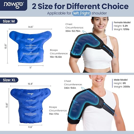 NEWGO Shoulder Ice Pack, Compression for Both Shoulders, FSA Eligible, XL