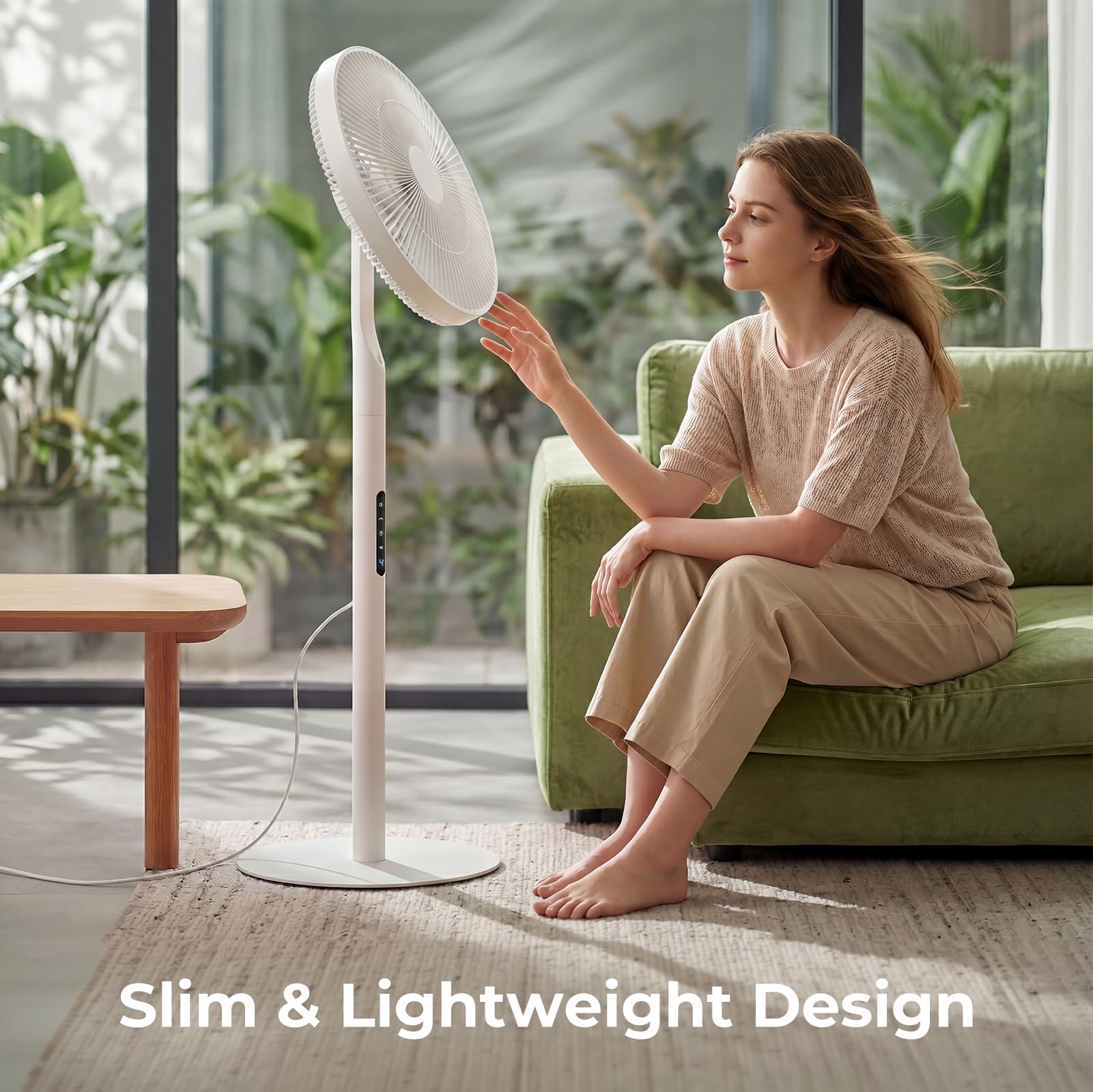 SAnmay Ventilatore a piedistallo, ultra sottile, 2 in 1, ventilatore da scrivania portatile staccabile, alimentato con USB-C e power bank, silenzioso, per esterni, camper, campeggio e casa