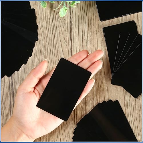 Miniatura 5 de Marspark 300 piezas de grabado de metal en blanco multiusos, hoja de aluminio de aluminio para tarjetas de visita para grabador CNC, grabado láser,