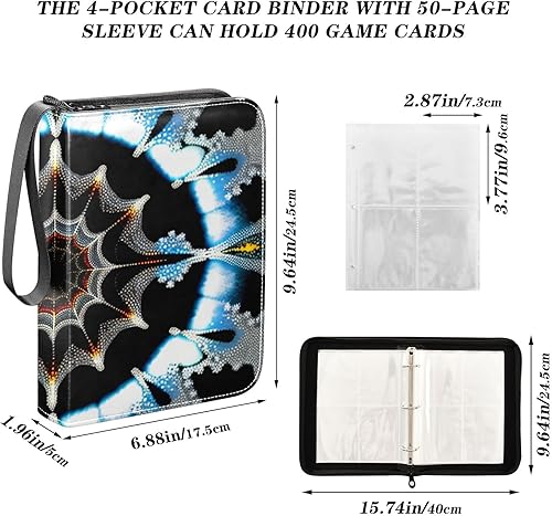 Miniatura 3 de Carpeta de tarjetas impresas con 4 bolsillos, se adapta a 400 tarjetas, carpeta de tarjetas coleccionables con mangas, carpeta de tarjetas