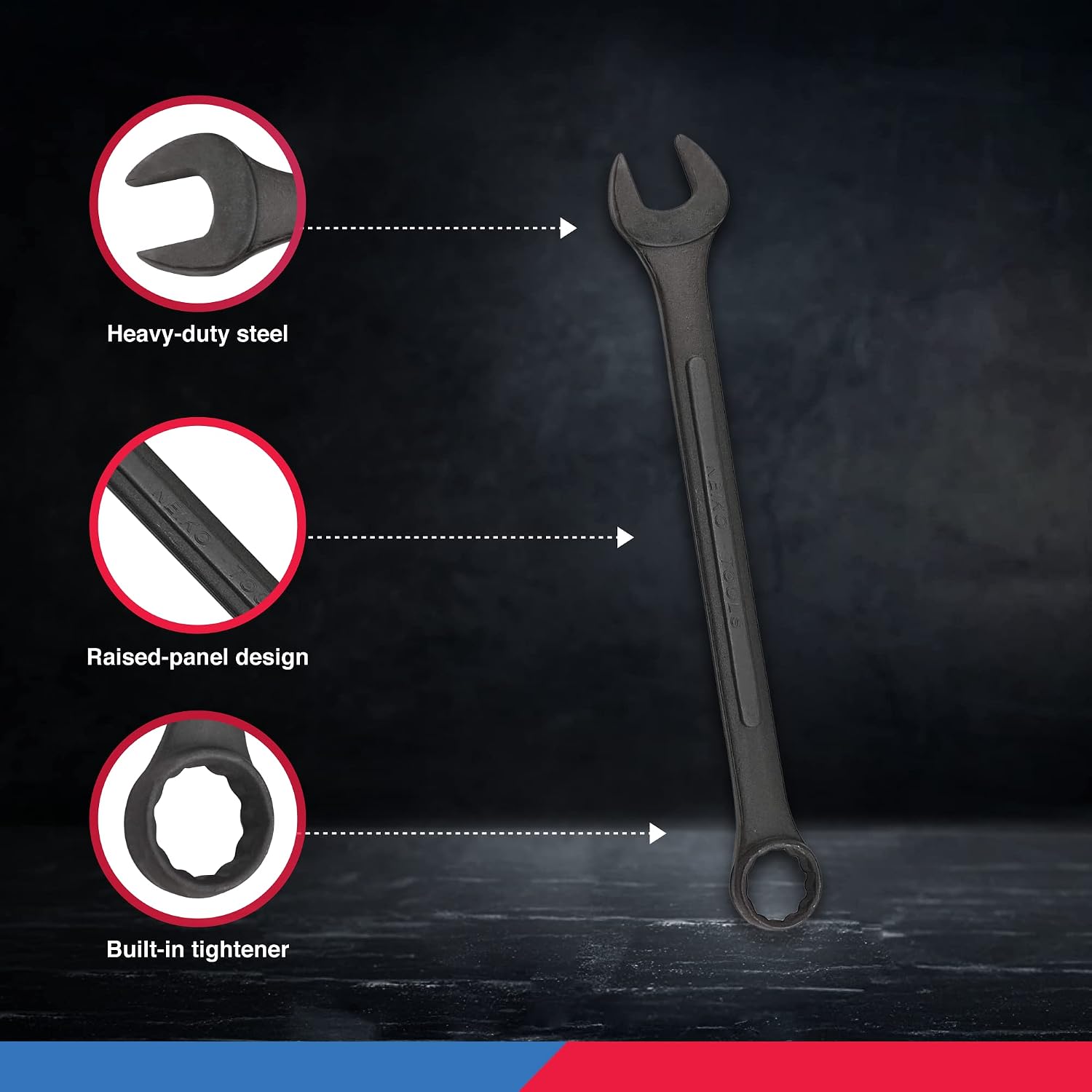 Neiko 03575A Jumbo Combination Wrench Set, Black, Metric - Image 5