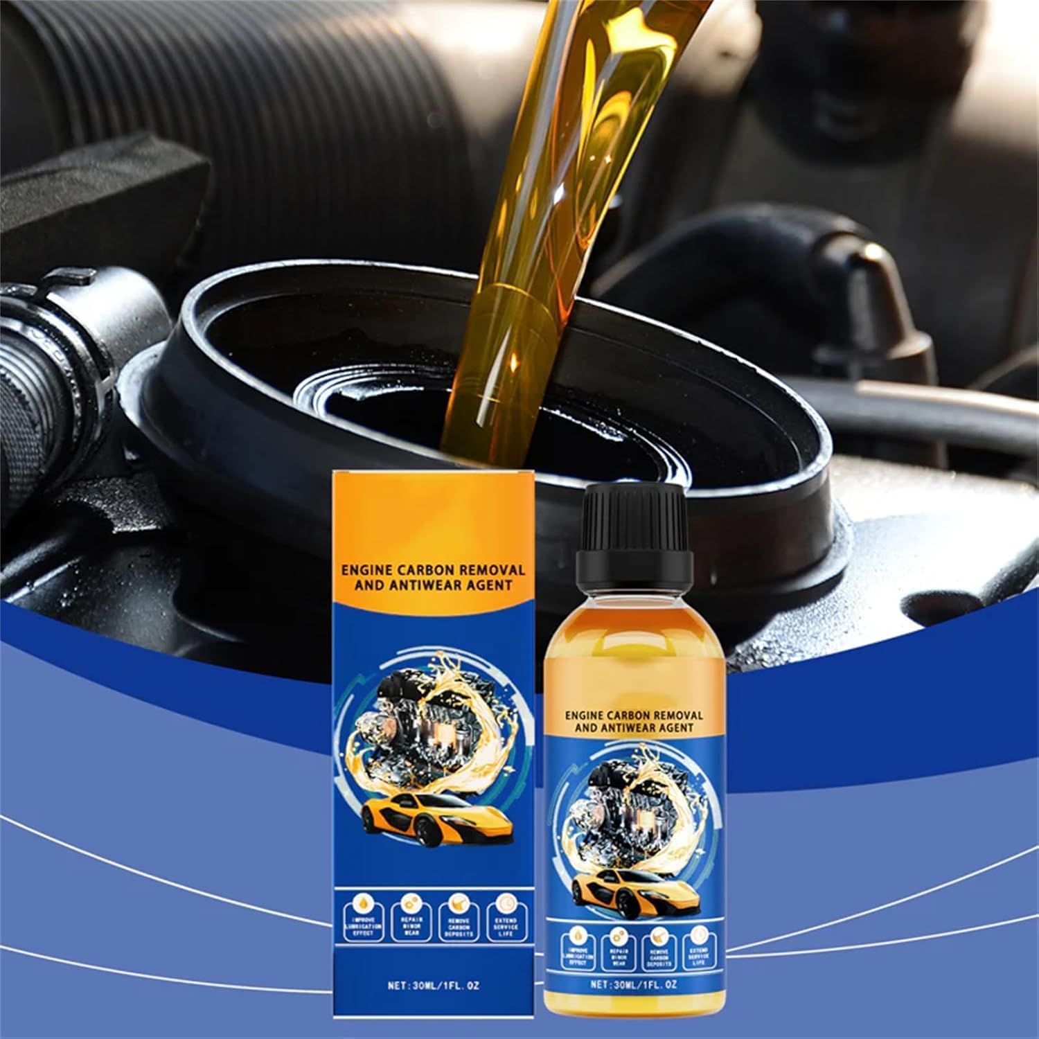 Protecteur de moteur anti-usure, agent anti-usure du moteur haute efficacité, protection anti-usure du moteur très efficace, réduction du bruit et cure de tremblement (2 pièces)