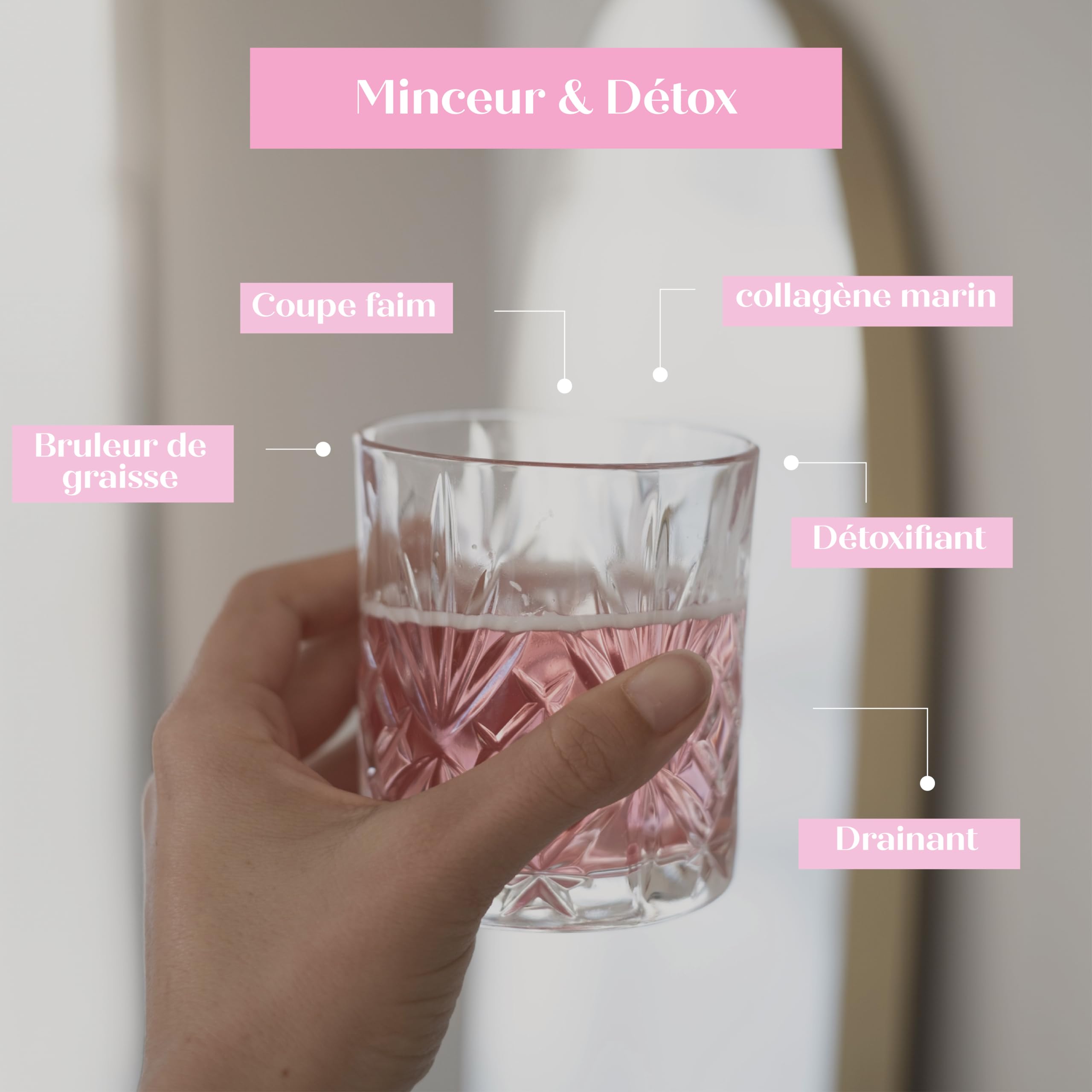 Collagen Vital - Collagen Vital Minceur & Détox - Cure de 1 Mois - Actifs de Biopeptides de Pur Collagène Marin - Goût Naturel de framboise - Fabrication Française - 30 Sachets