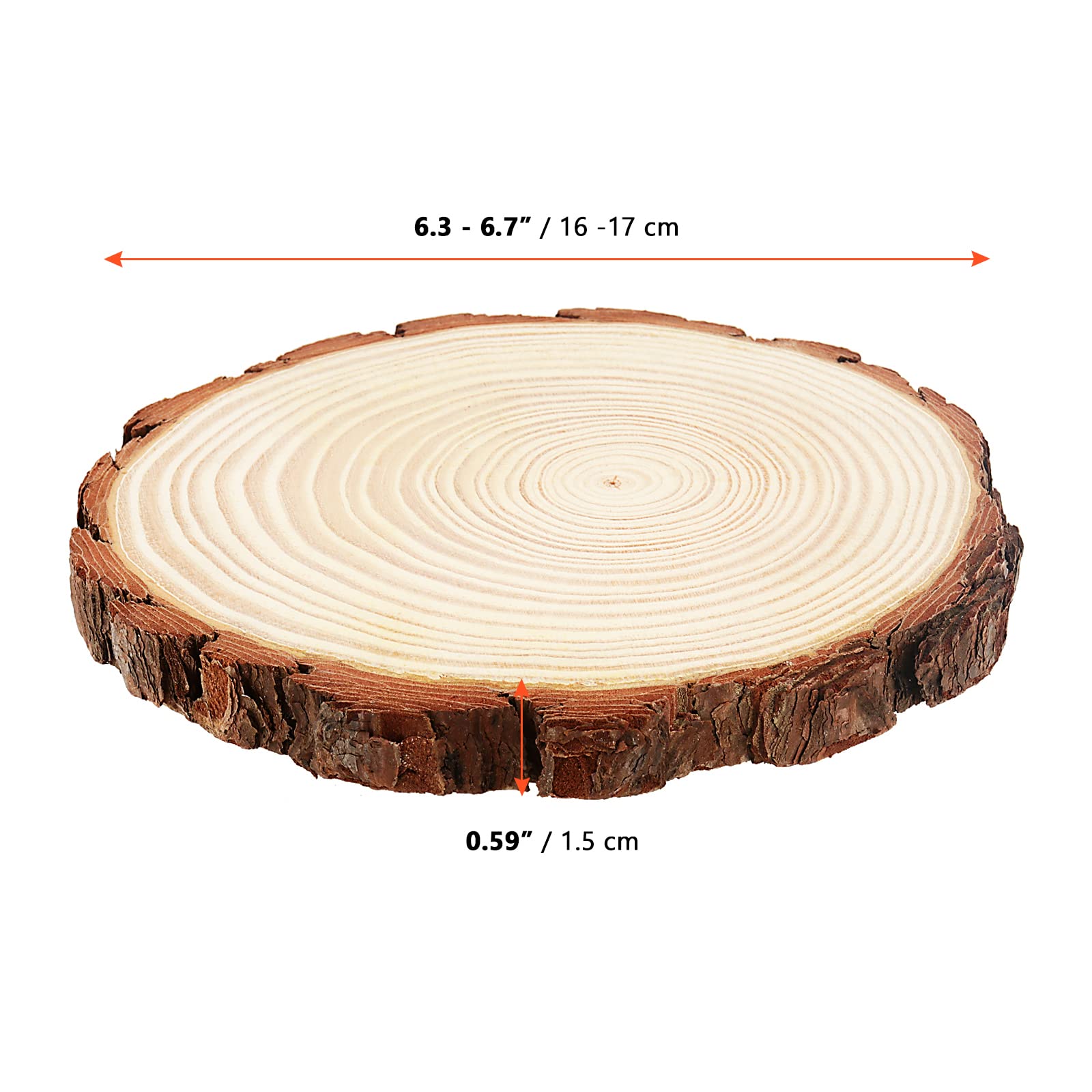 Houten schijven, diameter zonder gat, 8-10 cm, rond, natuurlijk hout, boomschijven, rond, om te knutselen, houten schijven, ronde houten schijf, onderzetter, hout, log, 5 mm dik, 6 stuks