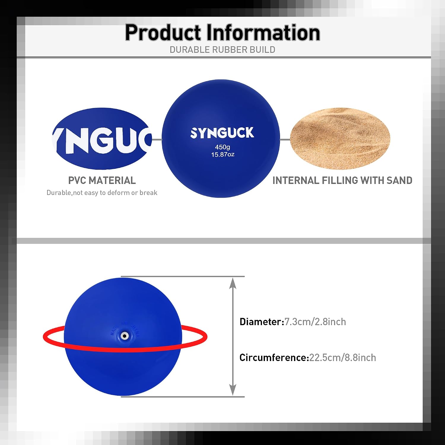 SYNGUCK 4/6 Pack Weighted Plyo Balls Set for Baseball & Softball Training - Improve Power, Pitching, Hitting - Perfect for Yoga, Fitness, Plyometrics - All Skill Levels