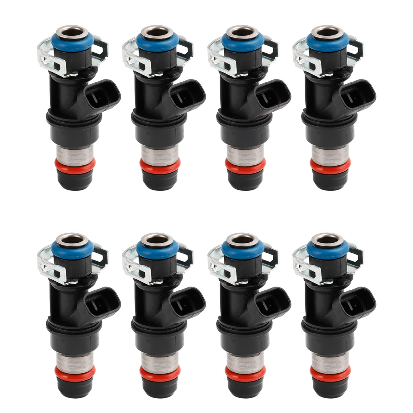 8×Fuel Injectors Fit For 8.1 Mercury Mercruiser 496 MAG,-496 HO 8.1S MPI,8.1L HO,For Chevrolet and GMC Trucks 1999-2007 4.8L 5.3L 6.0L 8.1L fitted with Delphi Multec II injectors Mini Connector