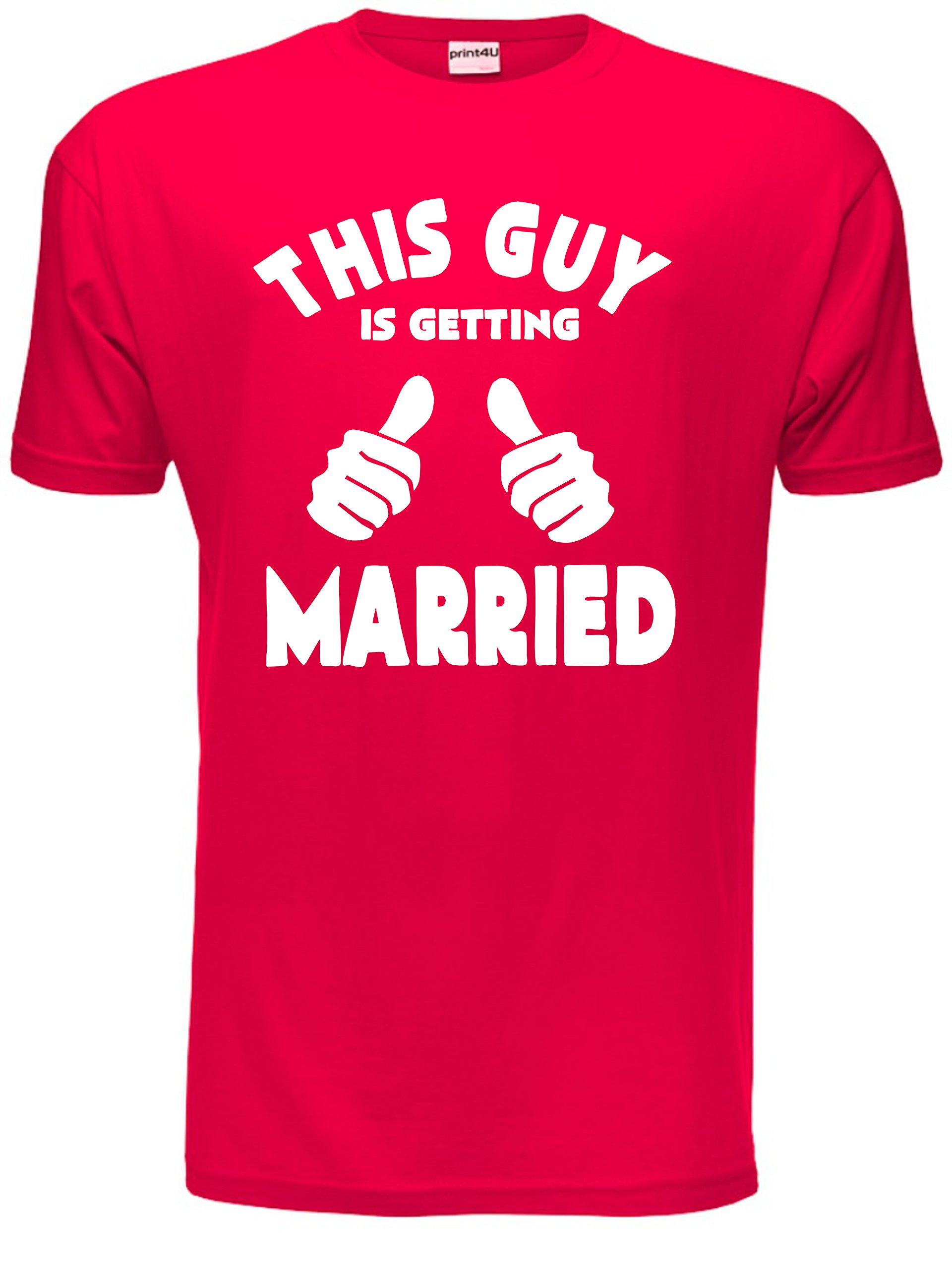 This Guy is Getting Married Mens T-Shirt Large Red