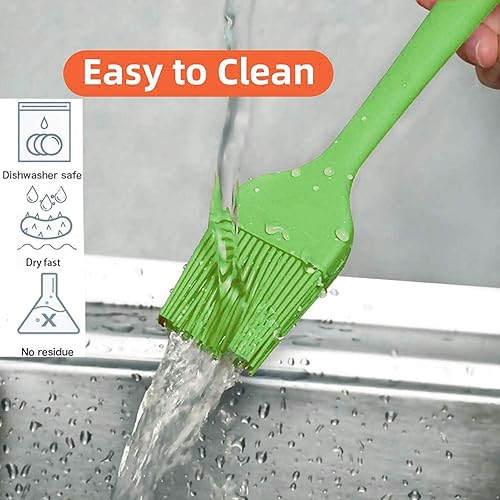 Miniatura 6 de Ortarco Cepillo de silicona para repostería, para hornear, cocinar, barbacoa, parrilla, aceite para untar salsa de mantequilla, paquete de 4