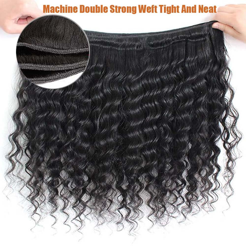 Amazon.com : 12A Deep Wave 4 Bundles Human Hair 100  display picture 1