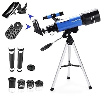 Maxusee 70Mm Refractor Telescope with Tripod & Finder Scope, Portable for Kids Astronomy Beginners, Travel Scope 3 Magnification Eyepieces Moon Mirror