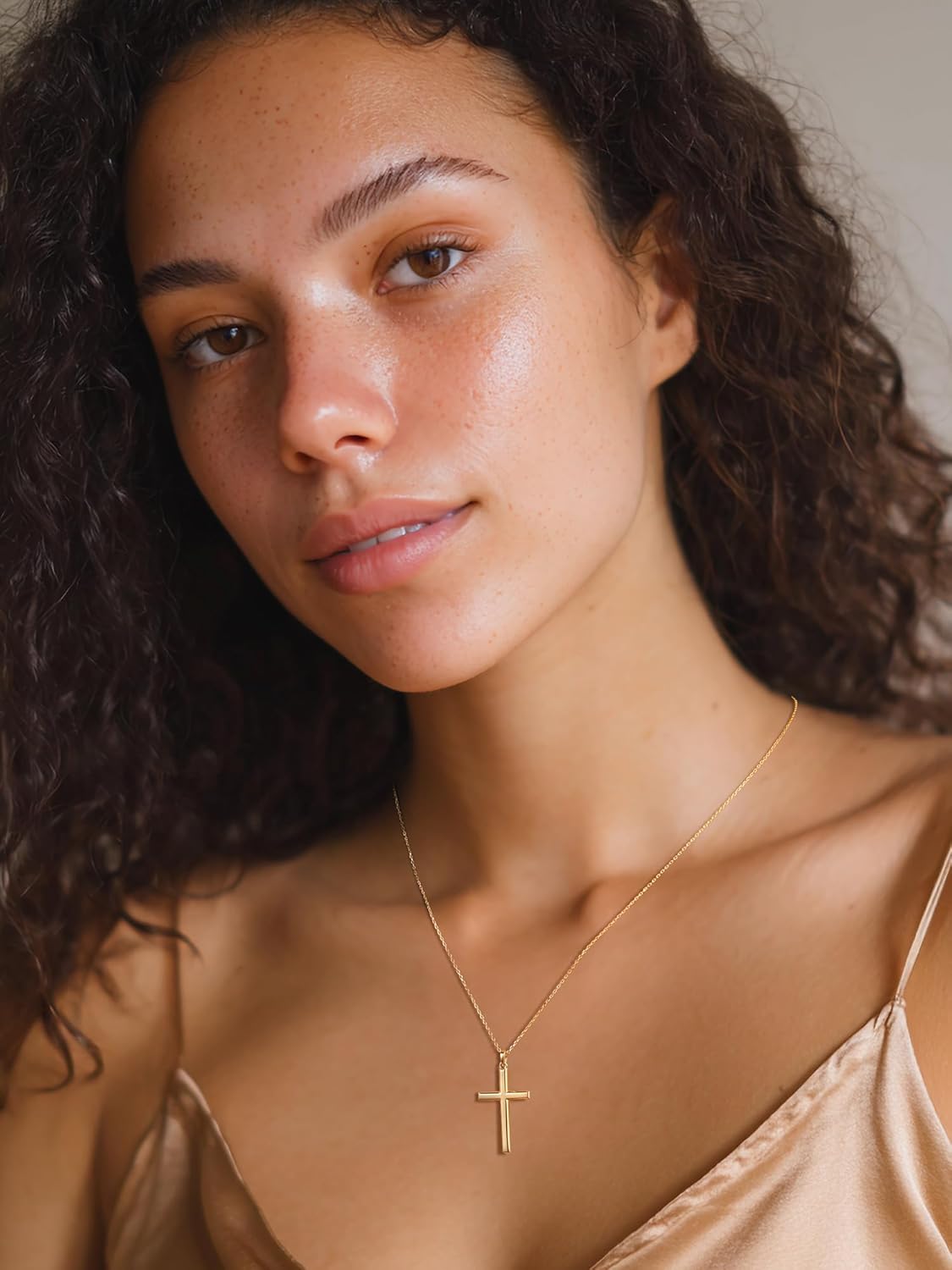 NORBU S925 Cross Necklace for Women, 18K Gold Plated Womens Cross Necklaces with 18/20 inch Chain, Sterling Silver Cross Pendant Dainty Christian Jewelry Catholic Religious Gift for Her - Image 3