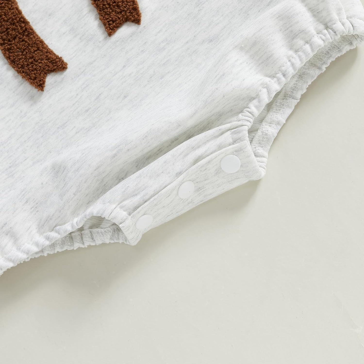 Karuedoo Newborn Baby Boy Girl Football Outfit Football Bow Sweatshirt Romper Oversized Long Sleeve Bubble Romper Bodysuit - Image 7