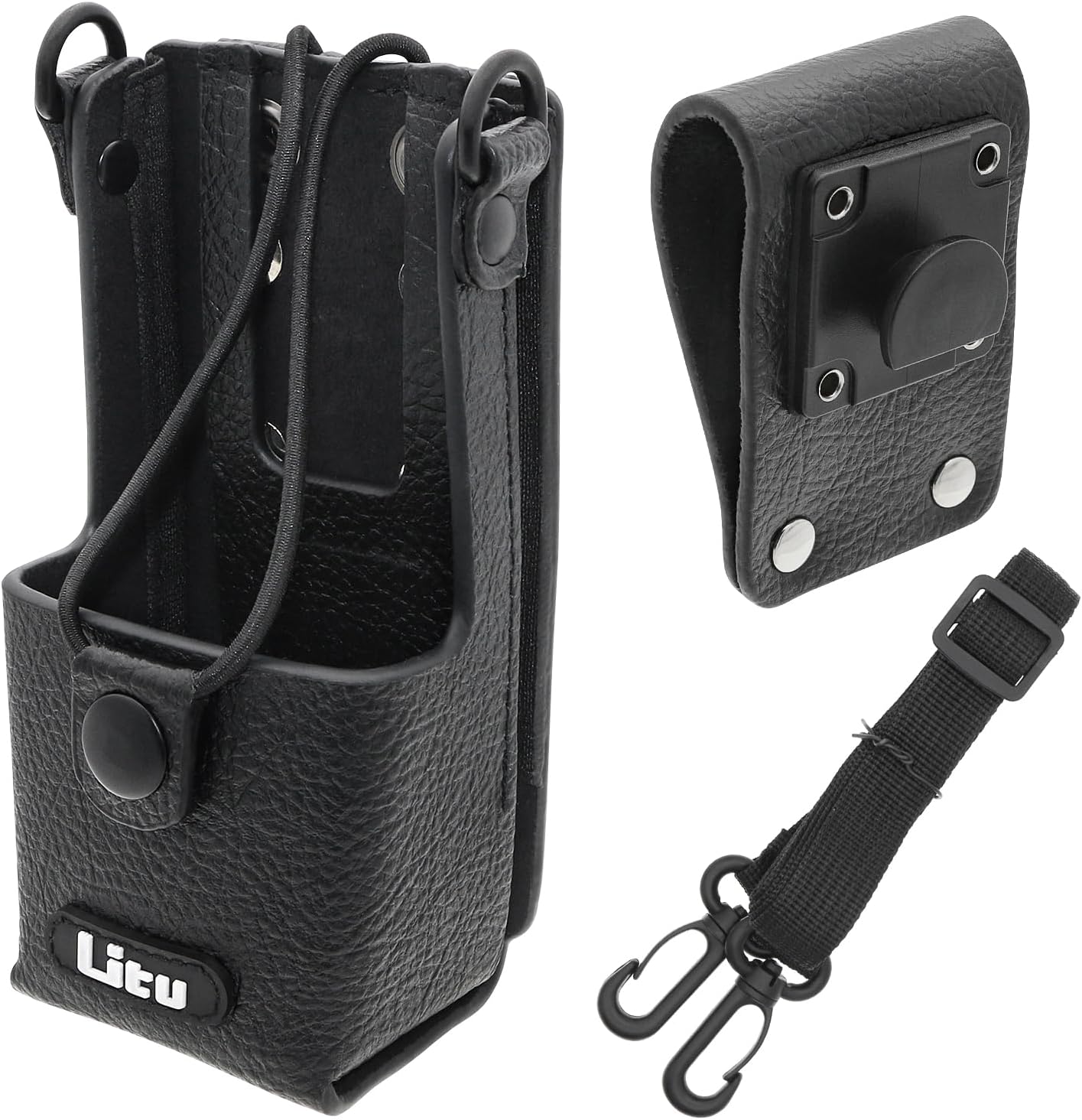 Two-Way Radio Case Leather Case with 3" Fixed Loop D-Ring for Motorola RLN5383A