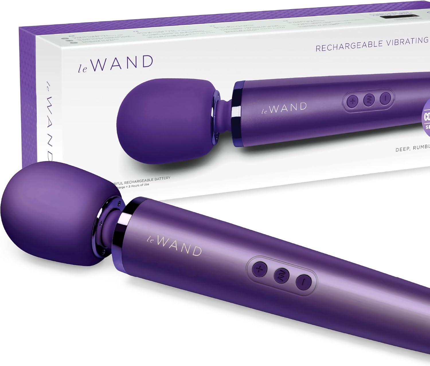 Le Wand Sex Toys Rechargeable Wand Massager for Women, 10 Speed Super Strong Vibrations with 20 Patterns, Clitoral Vibrator, Womens Adult Toy – Purple