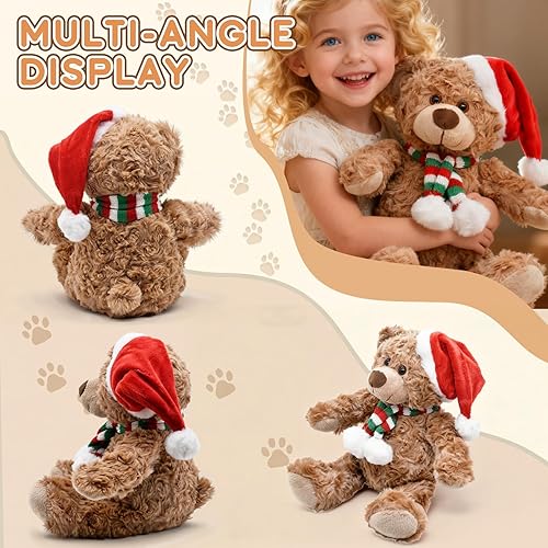 Miniatura 10 de Bakalizoo Muñecos de oso de peluche de 12 pulgadas con rosa, juguetes de animales de felpa suave para el día de San Valentín, para ella, novia,