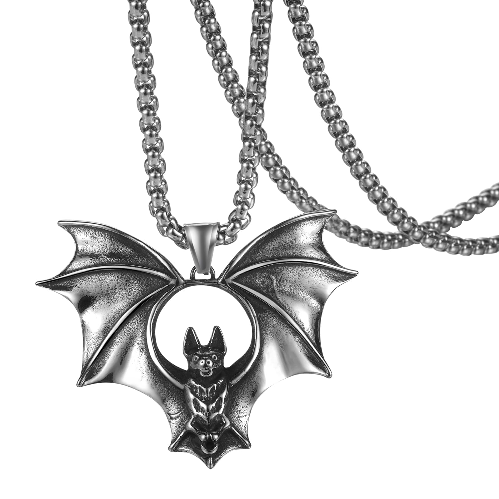 Collier Chauve-souris Gothique Avec Pierres - Accessoire Déguisement Ou Style Goth