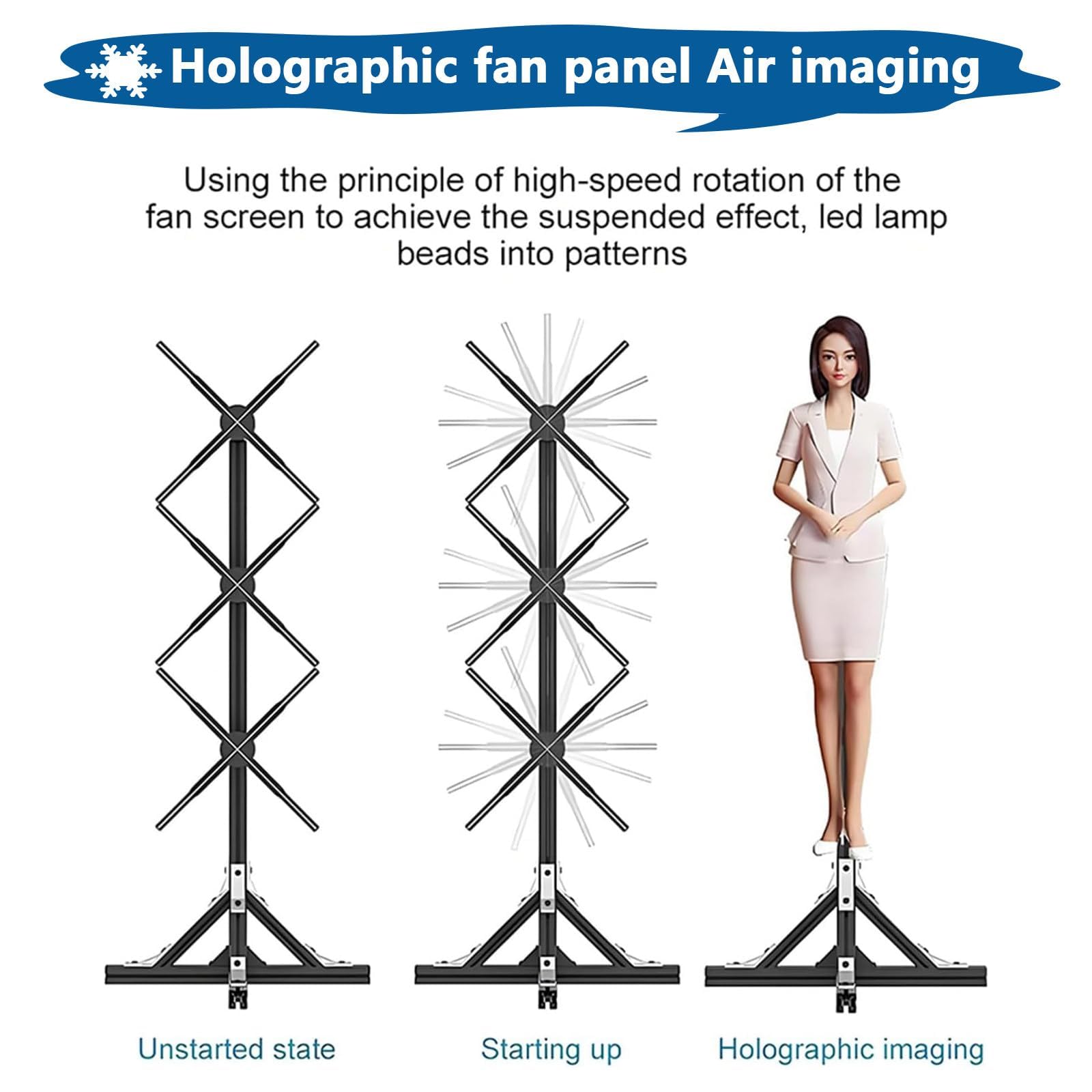 Wentylator Holograficzny 3D Z Wyświetlaczem Reklamowym Led, Wentylator Holograficzny Wi-Fi Z Pilotem, Projektor Holograficzny 3D, Maszyna Do Reklamy Holograficznej Led