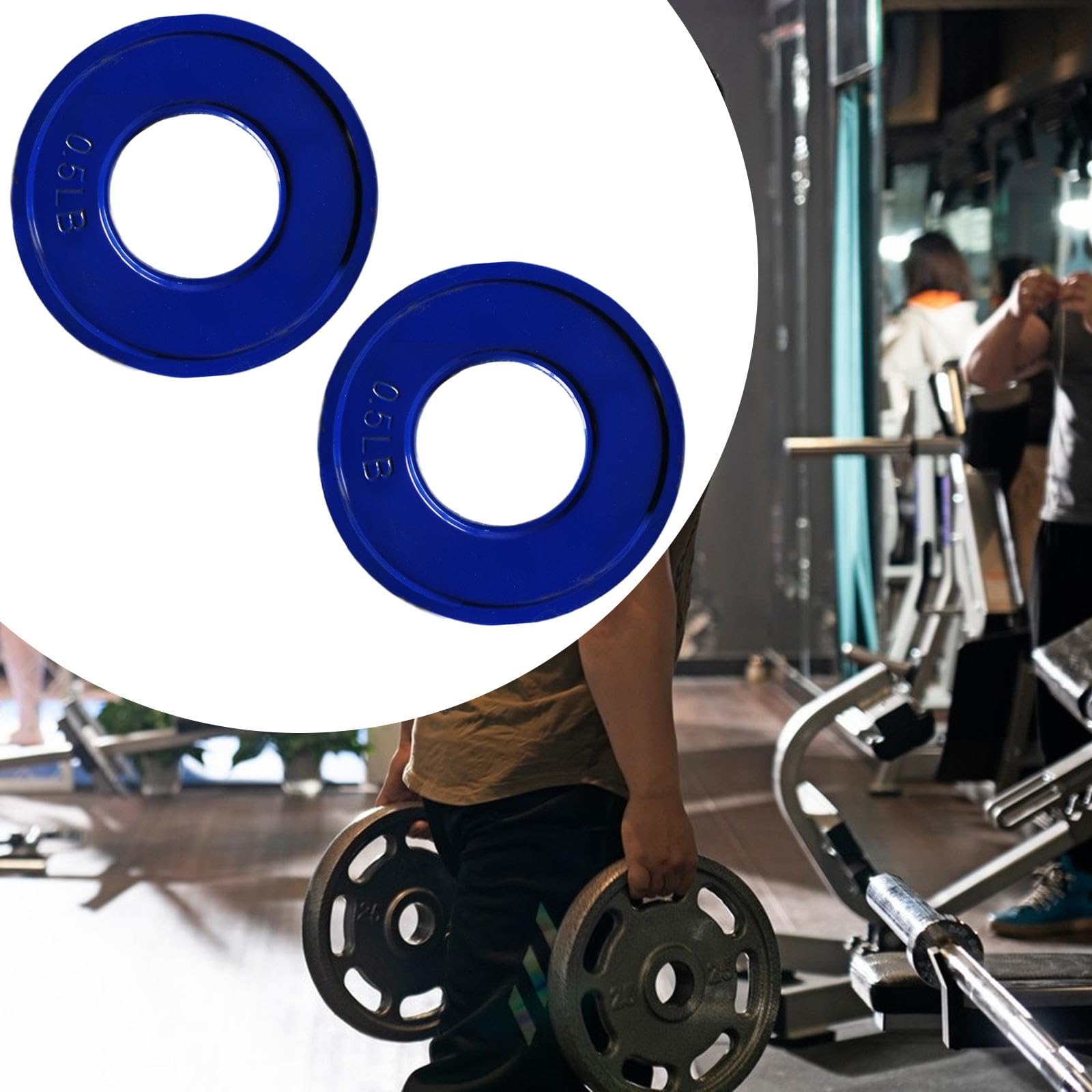 kowaku 2x Fractional Weight Plates Gym Supplies Color Coded Dumbell Weights for Gym Fitness Space Saving Multipurpose Easy to Store, blue 0.5LB