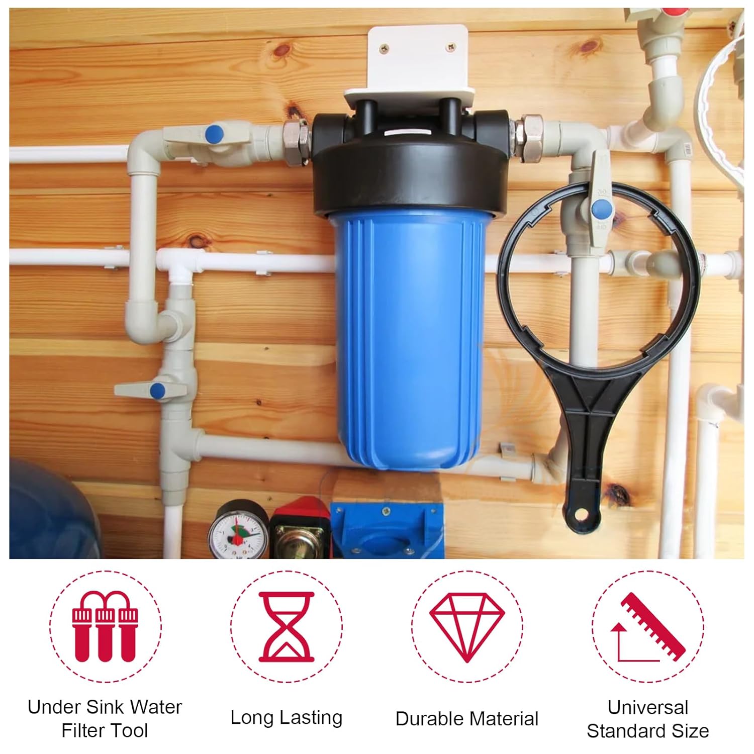 Water Filter Housing Wrench Compatible with Culligan HD-950, PWF45W, Aqua-Pure AP801 AP802, Pentek, Big Clear, YTB, Atlas Filtri and Most Filter Housings Which Accept 4.5'' Width Filter Cartridges