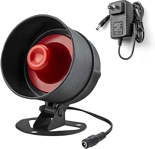 KERUI Anfitrión inalámbrico de sirena fuerte, bocina impermeable para interiores y exteriores de hasta 115 dB para sistema de alarma de seguridad