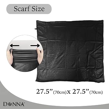 DONNA Silky Smooth Satin Wrap Soft Breathable Head Wrap for Sleeping, Satin Hair Scarf for Women, Versatile Silk Head Wrap for Black Hair, Protective Night Scarf, 1pc Black