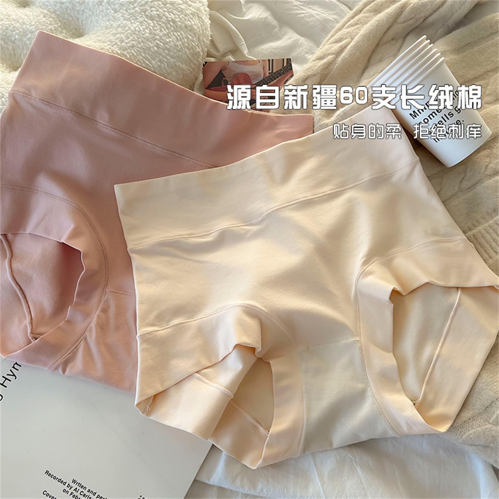 Culotte Hipster Donna Biancheria Intima A Vita Alta da Donna in Cotone A Fiocco Lungo 3 Confezioni