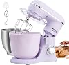 Kitchen in the box Stand Mixer, 4.5L+5L Two Bowls Food Mixer for Baking, 10 Speeds Electric Kitchen Appliance with Dough Hook, Whisk, Beater, 1300W Matte for Home Baking (Lilac)