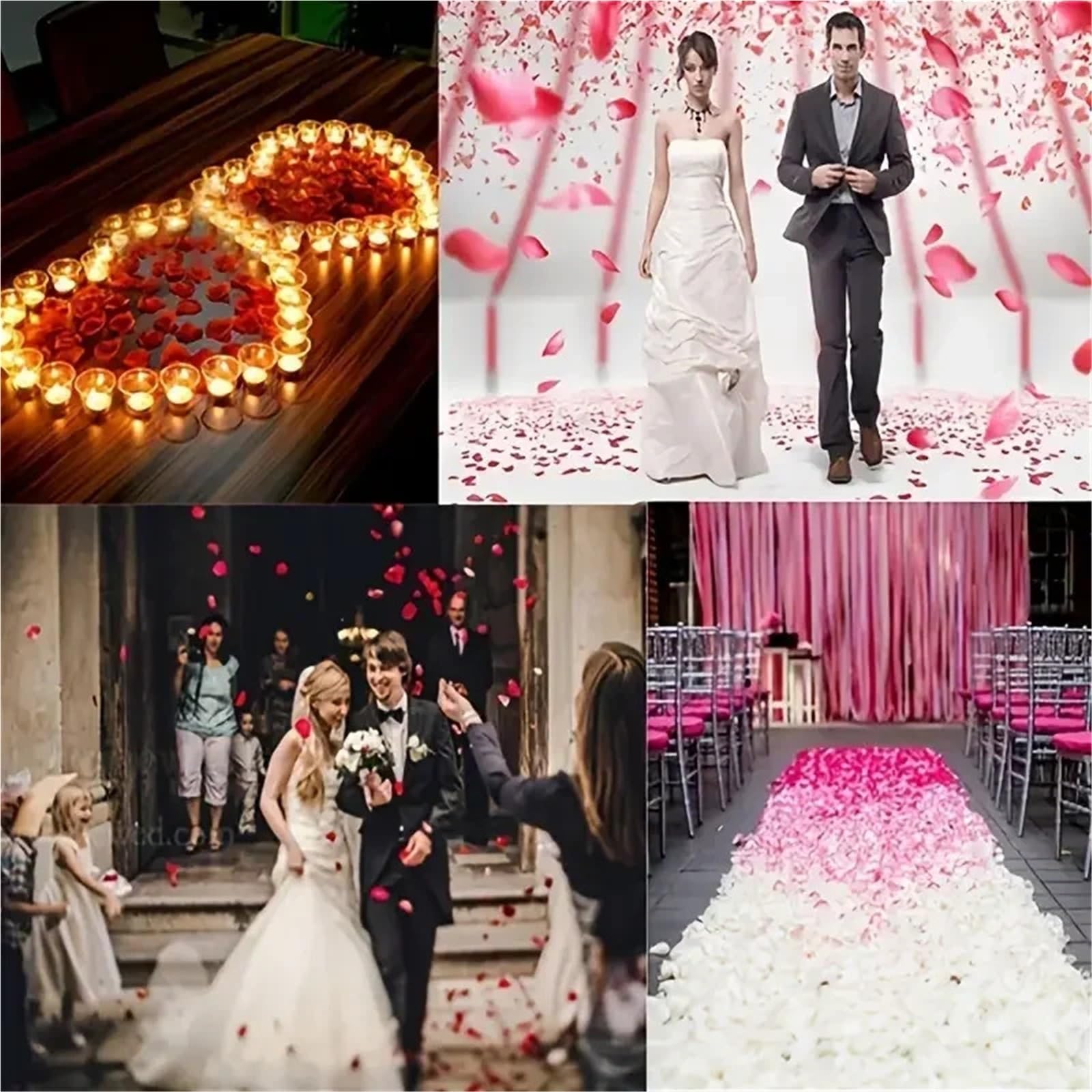 Künstliche Rosenblätter Künstliche gefälschte Rosenblätter Simulation Seidenblütenblatt for Valentinstag Hochzeitsdekoration für die Party